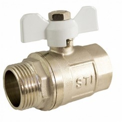 Кран шаровой STI бабочка Н-В 25 (1") латунь Кран шаровой STI бабочка Н-В 25 (1") латунь
