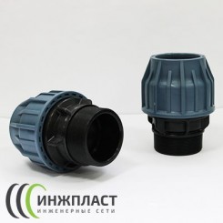 Муфта резьбовая (компрессионная) Ø 63 х 2" НР ПНД