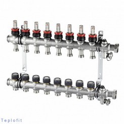 Распределительный коллектор,1", Multidis SF 12, 12 контуров, выход ¾" ЕК, нержавеющая сталь