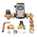 Насосно-смесительный узел STOUT с термостатическим клапаном и байпасом Grundfos UPSO 25-65 130
